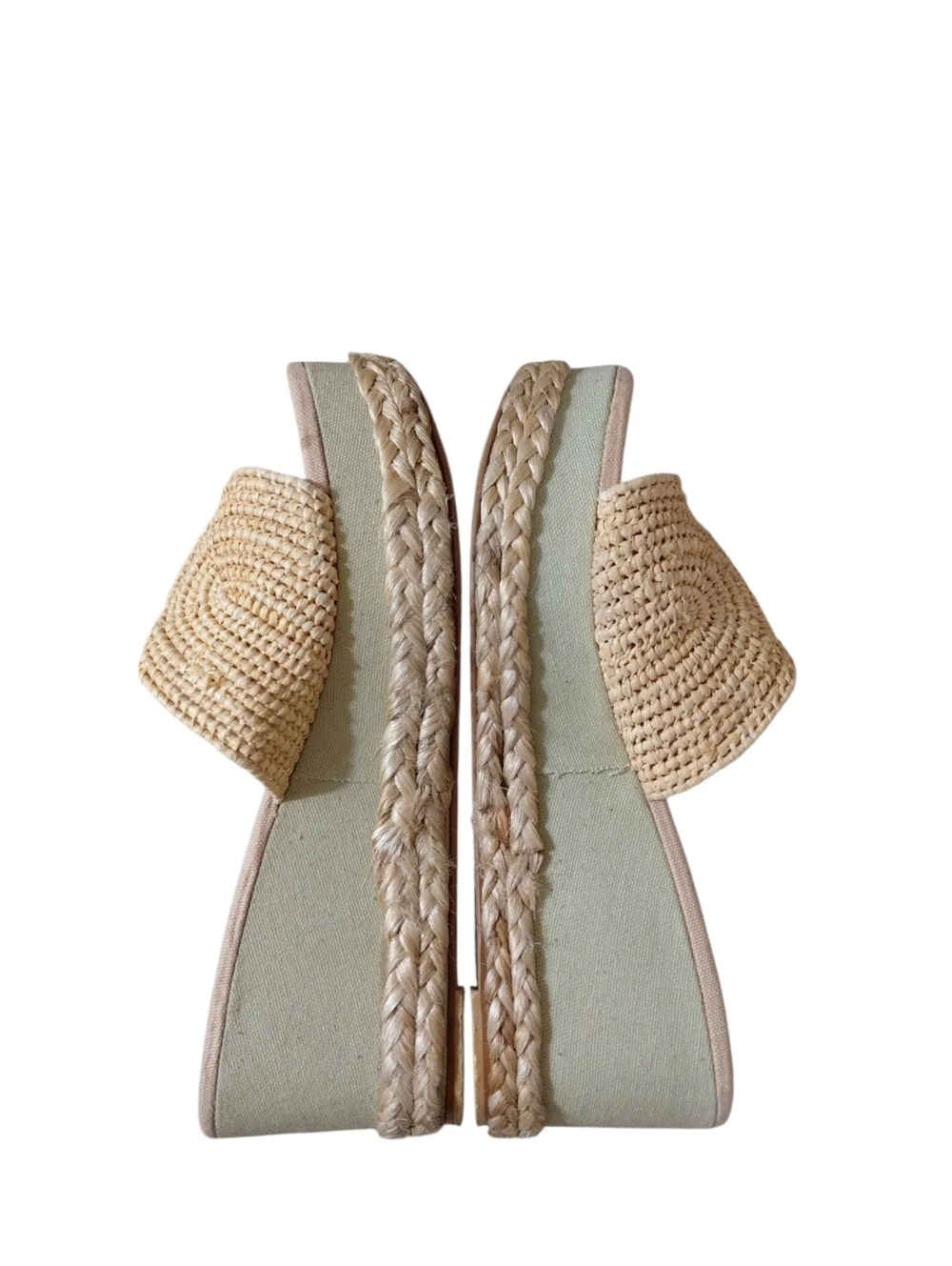 Torgēis Women's Woven Straw Slide Wedge Sandals